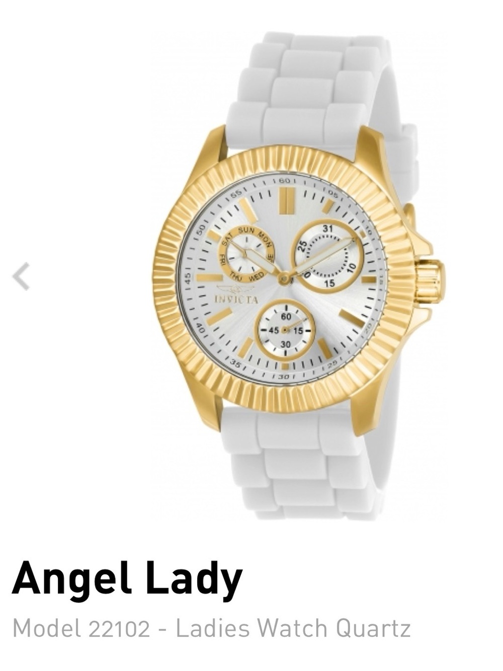 Invicta Angel Lady White and Gold-tone Women's Watch